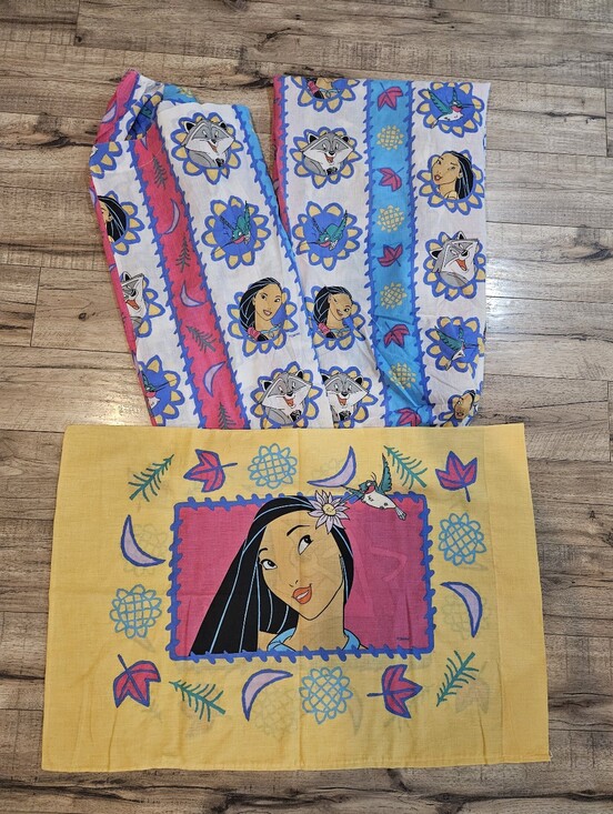 Disney Other - Vintage Disney Pocahontas Toddler Size Sheet set and Pillowcase USA